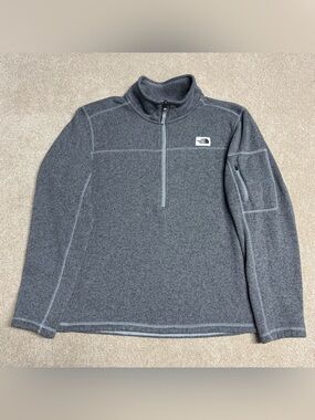 The North Face Gordon Lyons Quarter Zip Fleece Jacket Men’s Large Gray Sweater
